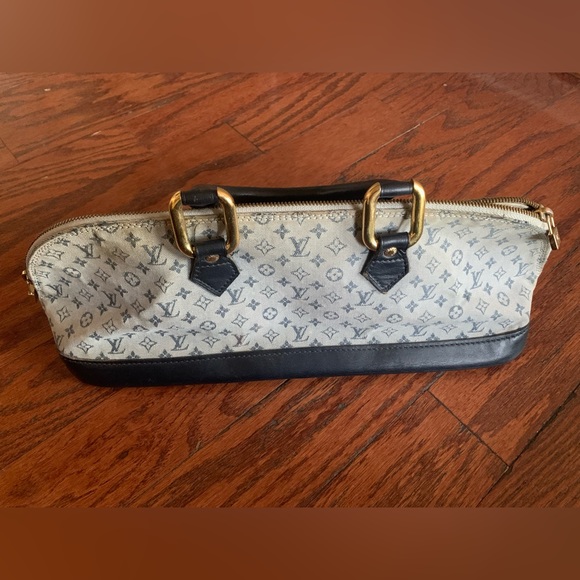 Louis Vuitton Navy Blue Monogram Mini Lin Alma Horizontal Bag - Picture 2 of 5